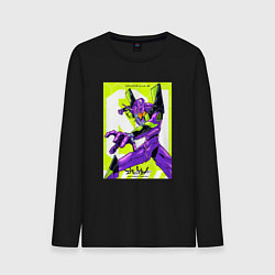 Лонгслив хлопковый мужской Неон Генезис Евангелион, цвет: черный