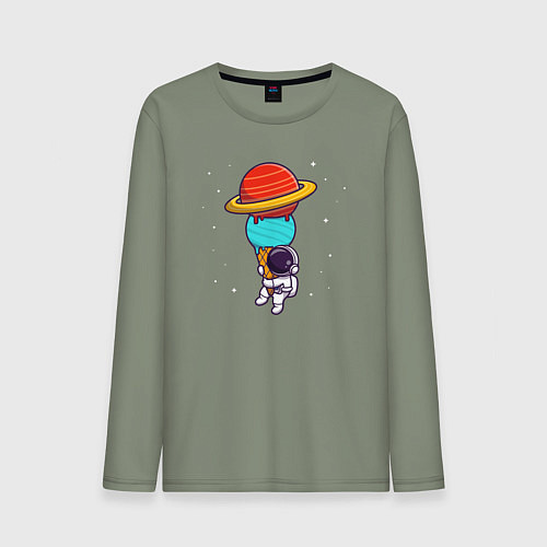 Мужской лонгслив Космонавт с мороженым / Авокадо – фото 1