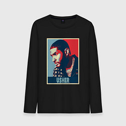 Лонгслив хлопковый мужской Usher music, цвет: черный
