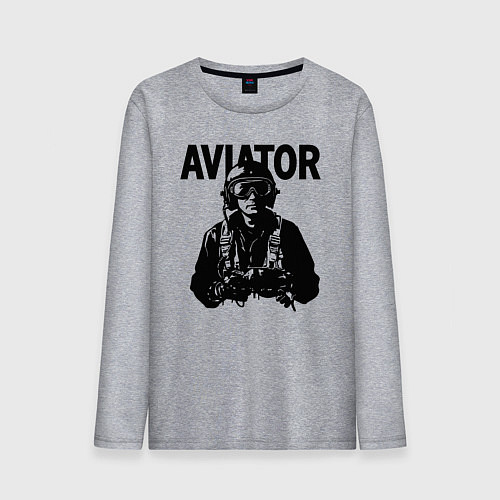 Мужской лонгслив Авиатор в шлеме / Меланж – фото 1