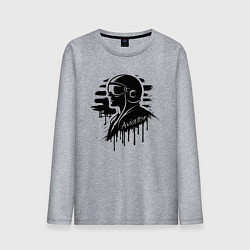 Лонгслив хлопковый мужской Авиатор черное граффити, цвет: меланж