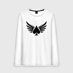 Лонгслив хлопковый мужской Крылатые пики, цвет: белый