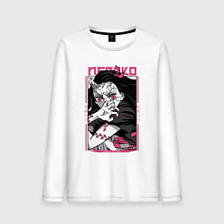 Лонгслив хлопковый мужской Клинок, рассекающий демонов, Незуко, цвет: белый