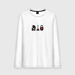 Мужской лонгслив Матрёшка и медведь