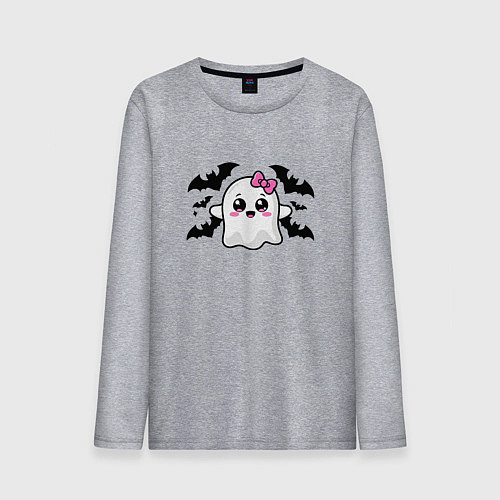 Мужской лонгслив Готическое очарование - приведение / Меланж – фото 1