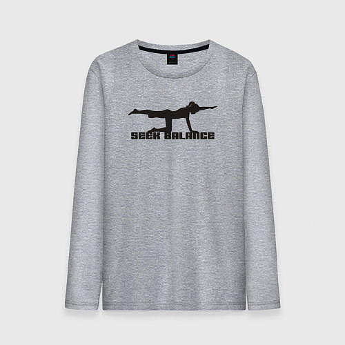 Мужской лонгслив Искать баланс / Меланж – фото 1