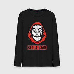 Лонгслив хлопковый мужской Bella ciao mask, цвет: черный