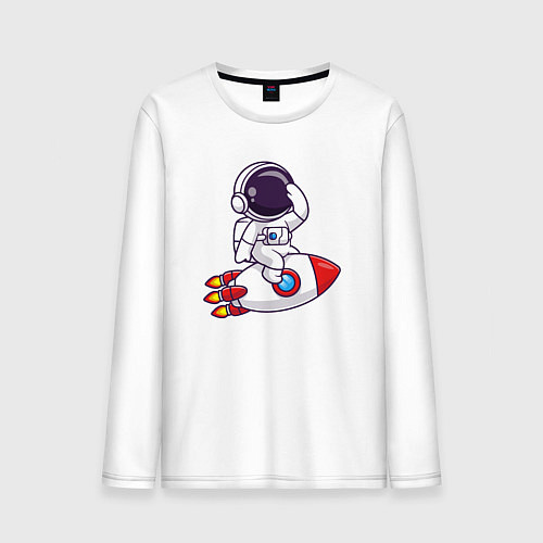 Мужской лонгслив Rocket man / Белый – фото 1