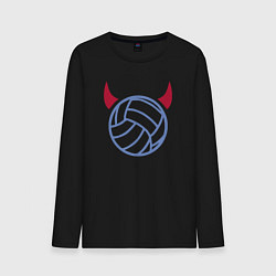 Лонгслив хлопковый мужской Volleyball devil, цвет: черный