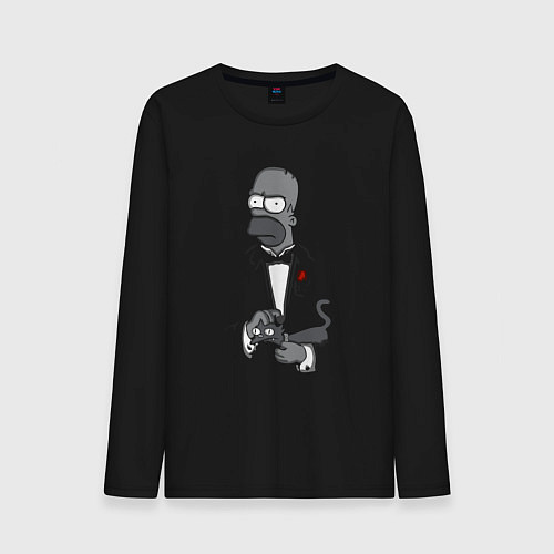 Мужской лонгслив Homer godfather / Черный – фото 1