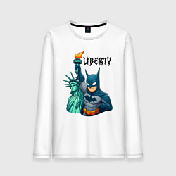 Мужской лонгслив Batman and statue of Liberty - ai art fantasy