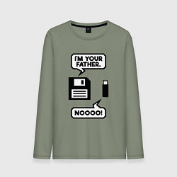 Лонгслив хлопковый мужской Я твой отец, цвет: авокадо