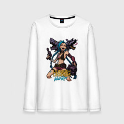 Лонгслив хлопковый мужской Джинкс League of Legends, цвет: белый