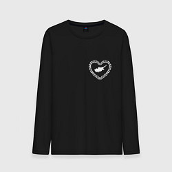 Мужской лонгслив Кипр в сердечке монохром