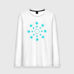 Лонгслив хлопковый мужской Вихрь звезд, цвет: белый