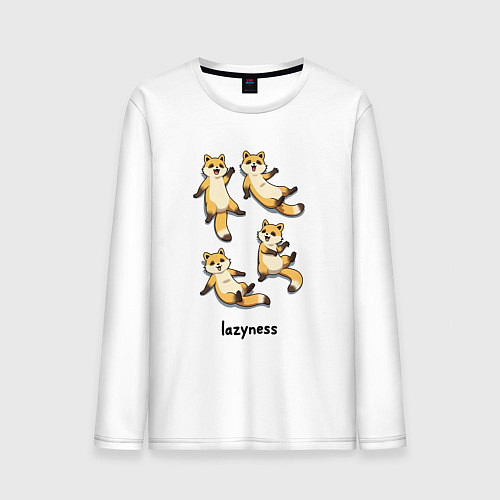 Мужской лонгслив Ленивые еноты / Белый – фото 1