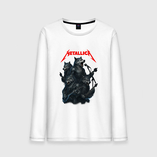 Мужской лонгслив Metallica волки / Белый – фото 1