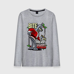 Лонгслив хлопковый мужской Bender - bite my xmaas, цвет: меланж