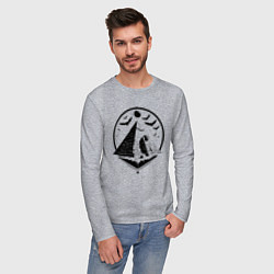 Лонгслив хлопковый мужской Сфинкс в пирамиде, цвет: меланж — фото 2