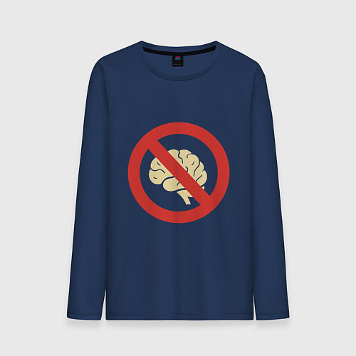 Мужской лонгслив Запрет на использование мозга / Тёмно-синий – фото 1