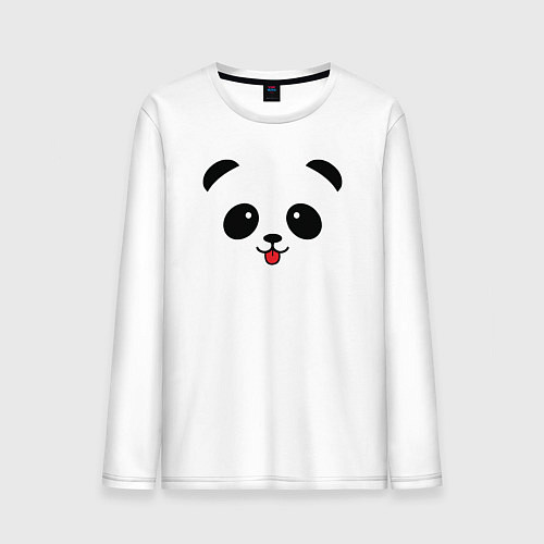 Мужской лонгслив Весёлая панда / Белый – фото 1