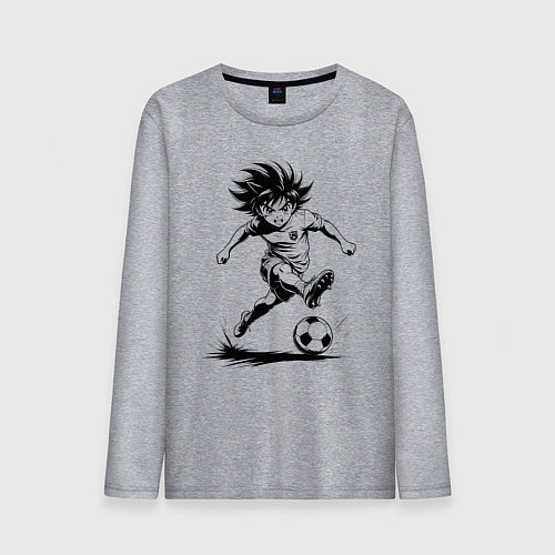 Мужской лонгслив Футбольная атака аниме / Меланж – фото 1