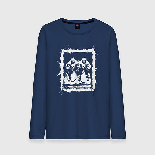 Мужской лонгслив Дуэль на льду / Тёмно-синий – фото 1