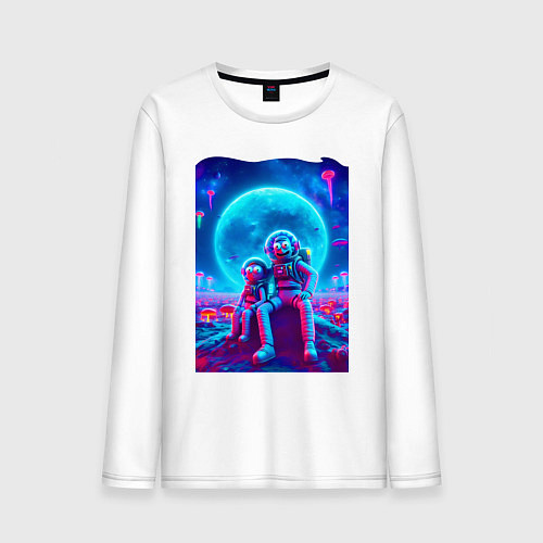 Мужской лонгслив Морти и Рик на неоновой планете / Белый – фото 1