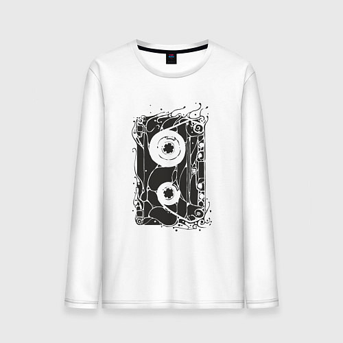 Мужской лонгслив Кассета / Белый – фото 1