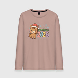 Мужской лонгслив Новогодняя лошадка 2026