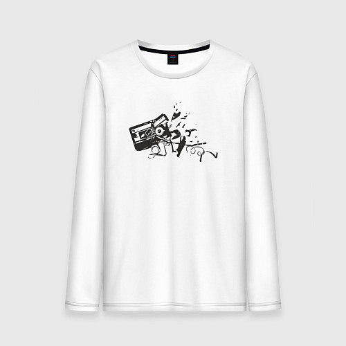 Мужской лонгслив Tape crash / Белый – фото 1