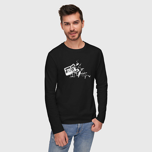 Мужской лонгслив Tape crash / Черный – фото 3