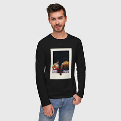 Лонгслив хлопковый мужской Рокки, цвет: черный — фото 2