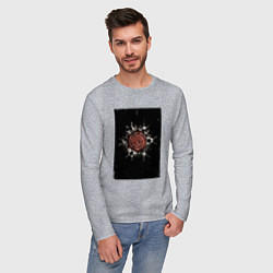 Лонгслив хлопковый мужской Saw game, цвет: меланж — фото 2