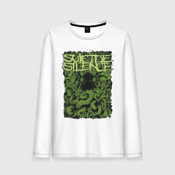 Лонгслив хлопковый мужской Suicide Silence, цвет: белый
