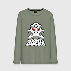 Лонгслив хлопковый мужской HC Anaheim Ducks, цвет: авокадо