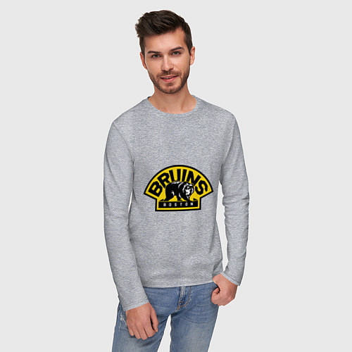 Мужской лонгслив HC Boston Bruins Label / Меланж – фото 3