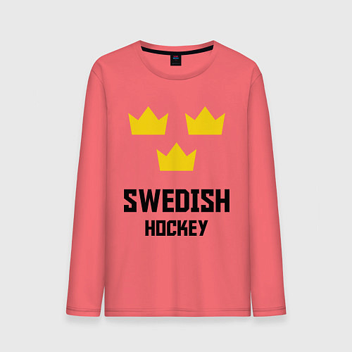 Мужской лонгслив Swedish Hockey / Коралловый – фото 1