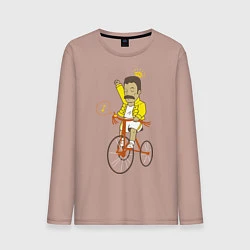 Лонгслив хлопковый мужской Фредди на велосипеде, цвет: пыльно-розовый
