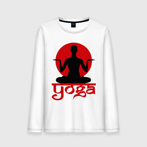Мужской лонгслив Yoga: Meditation / Белый – фото 1