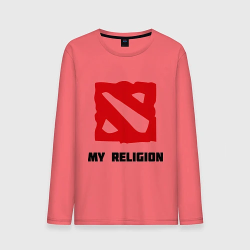 Мужской лонгслив Dota 2: My Religion / Коралловый – фото 1