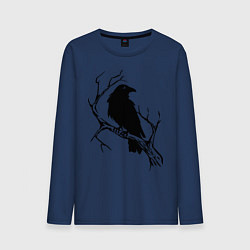 Лонгслив хлопковый мужской Ворон, цвет: тёмно-синий