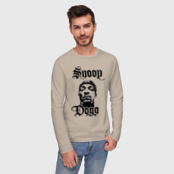 Лонгслив хлопковый мужской Snoop Dogg Face, цвет: миндальный — фото 2