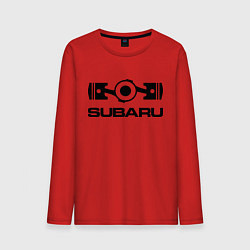 Лонгслив хлопковый мужской Subaru, цвет: красный