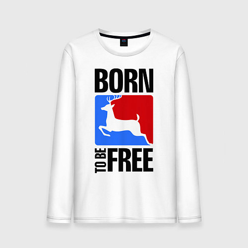 Мужской лонгслив Born to be free / Белый – фото 1