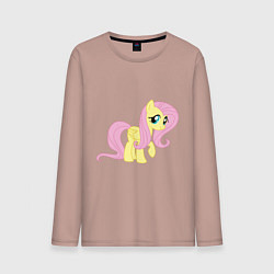 Лонгслив хлопковый мужской Пони пегас Флаттершай, цвет: пыльно-розовый