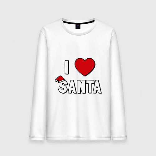 Мужской лонгслив I love santa / Белый – фото 1