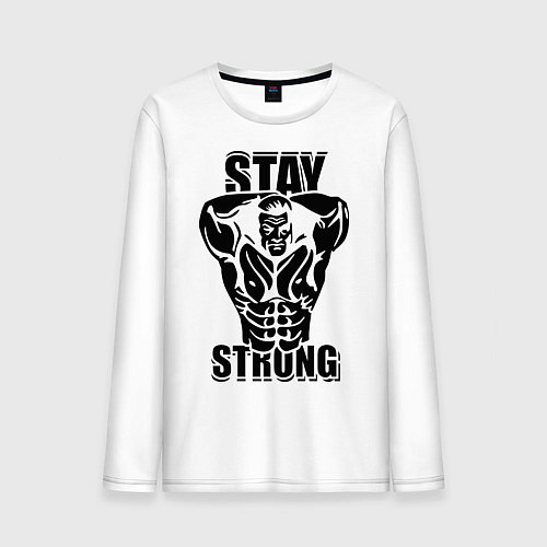 Мужской лонгслив Stay strong / Белый – фото 1