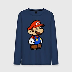 Лонгслив хлопковый мужской Влюбленный Марио, цвет: тёмно-синий