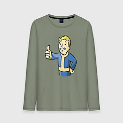 Лонгслив хлопковый мужской Fallout vault boy, цвет: авокадо
